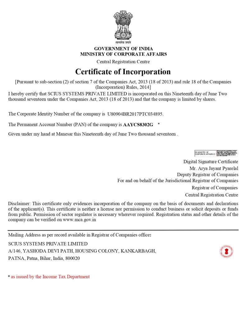 certificate of incorporation page 0001